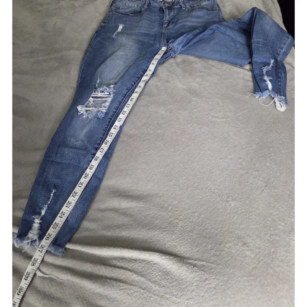S.O.N.G. Jeans Juniors 11/30 Blue High Rise Curvy Skinny Ankle Stretch